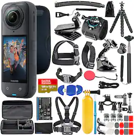 Insta360 - X5 - Waterproof 8K 360° Action Camera + 50-in-1 Accessory Kit + 128GB Card + More