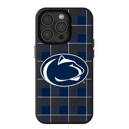 Keyscaper - NCAA - Penn State Nittany Lions Plaid Magnetic Bump iPhone Case - 13 - Black