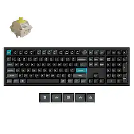 Keychron - Q6 Ultra 8K Full-Size Wireless Mechanical Keyboard, ZMK/built-in AI Launcher RGB and Knob - Black