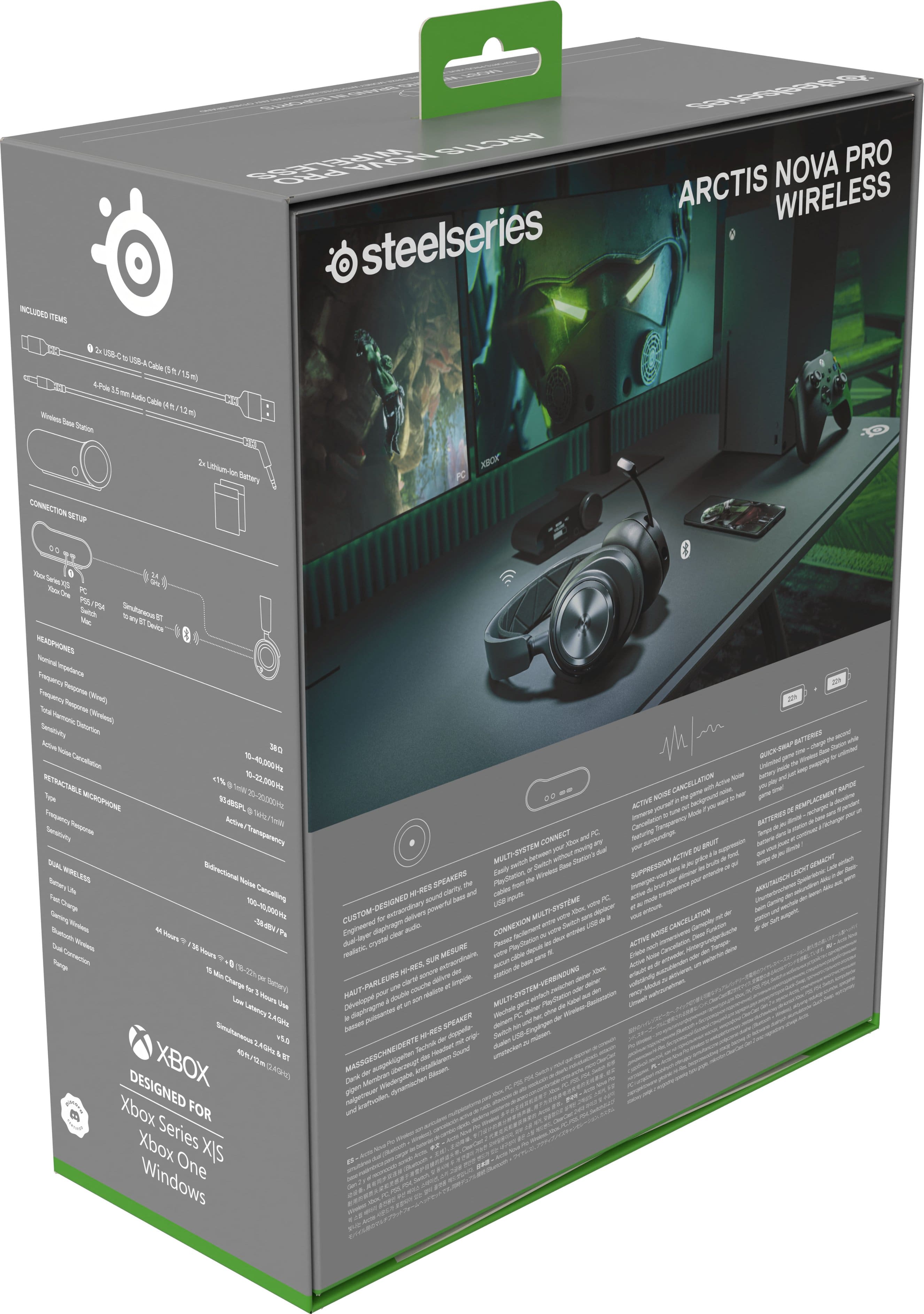 The text on the image reads: "Steelseries NOVA PRO ARCTIS WIRELESS 4.0 - Gaming Headset - Designed for Xbox Series X|S & Windows 10 -".