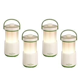 Dawnrise - 4 Pack Rechargeable LED Camping Lantern, 5-in-1 Tent Light with 750Lm, Protable Lantern Flashlight with Red Light - Desert Yellow