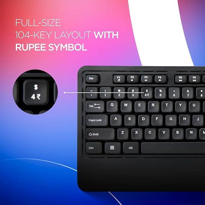 FULL-SIZE  
104-KEY LAYOUT WITH  
RUPEE SYMBOL  

4 ₹