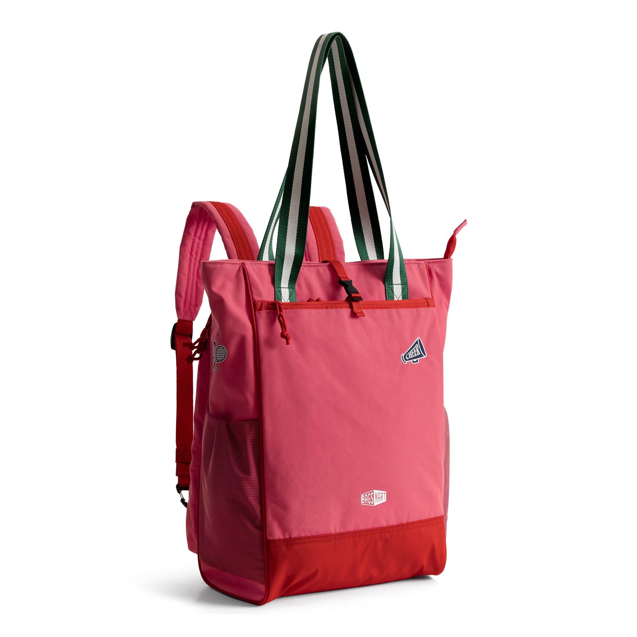 Angle. Bagsmart - Advantage 18L Convertible Totepack, Water-Repellent Tote Backpack with 15.6" Laptop Sleeve for Work & Sport - Paris Red.
