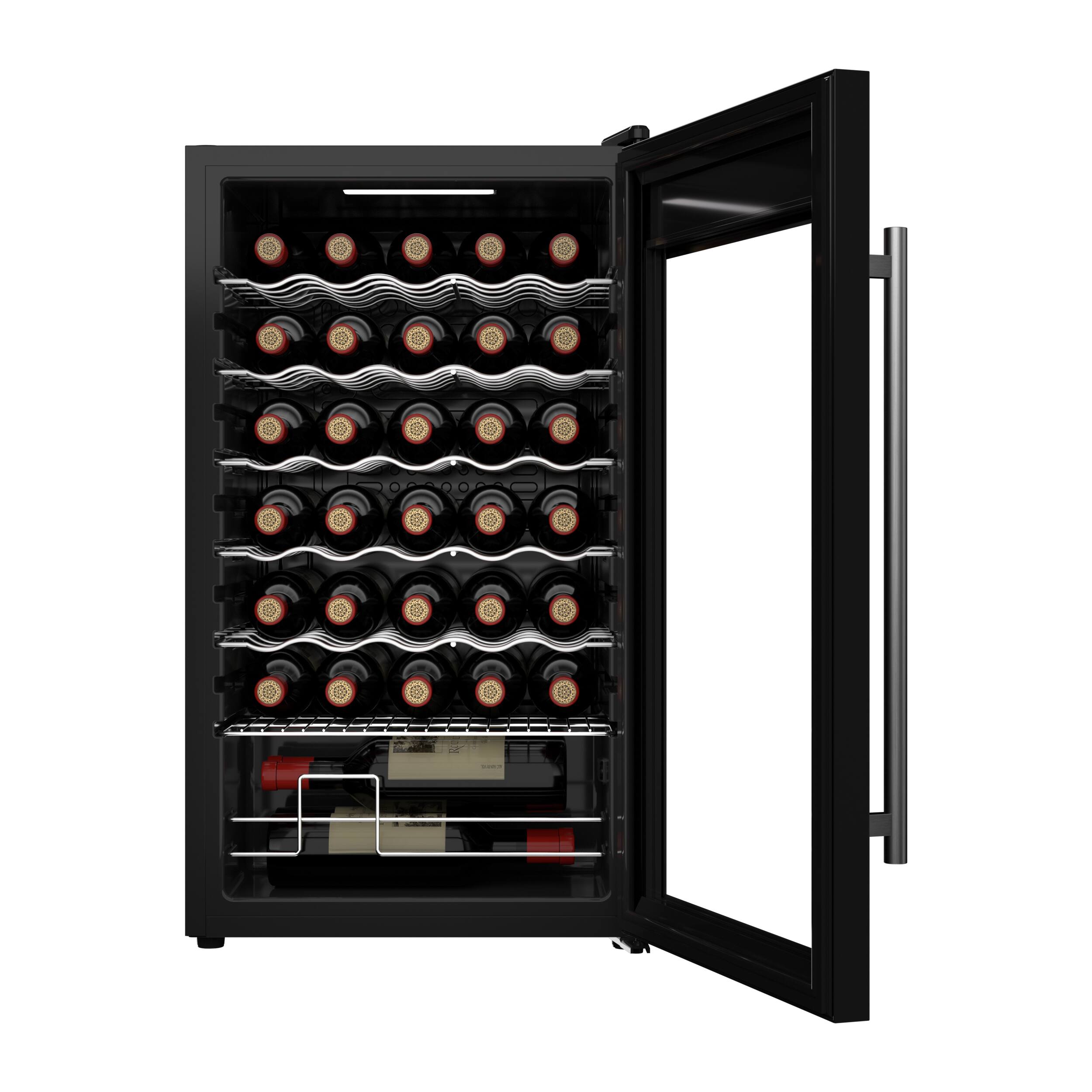 Alt View 9. Famapy - 34 Bottle Compressor Wine Cooler - Stainless Steel Freestanding Wine Fridge with Temperature Control for Home Bar - Black.