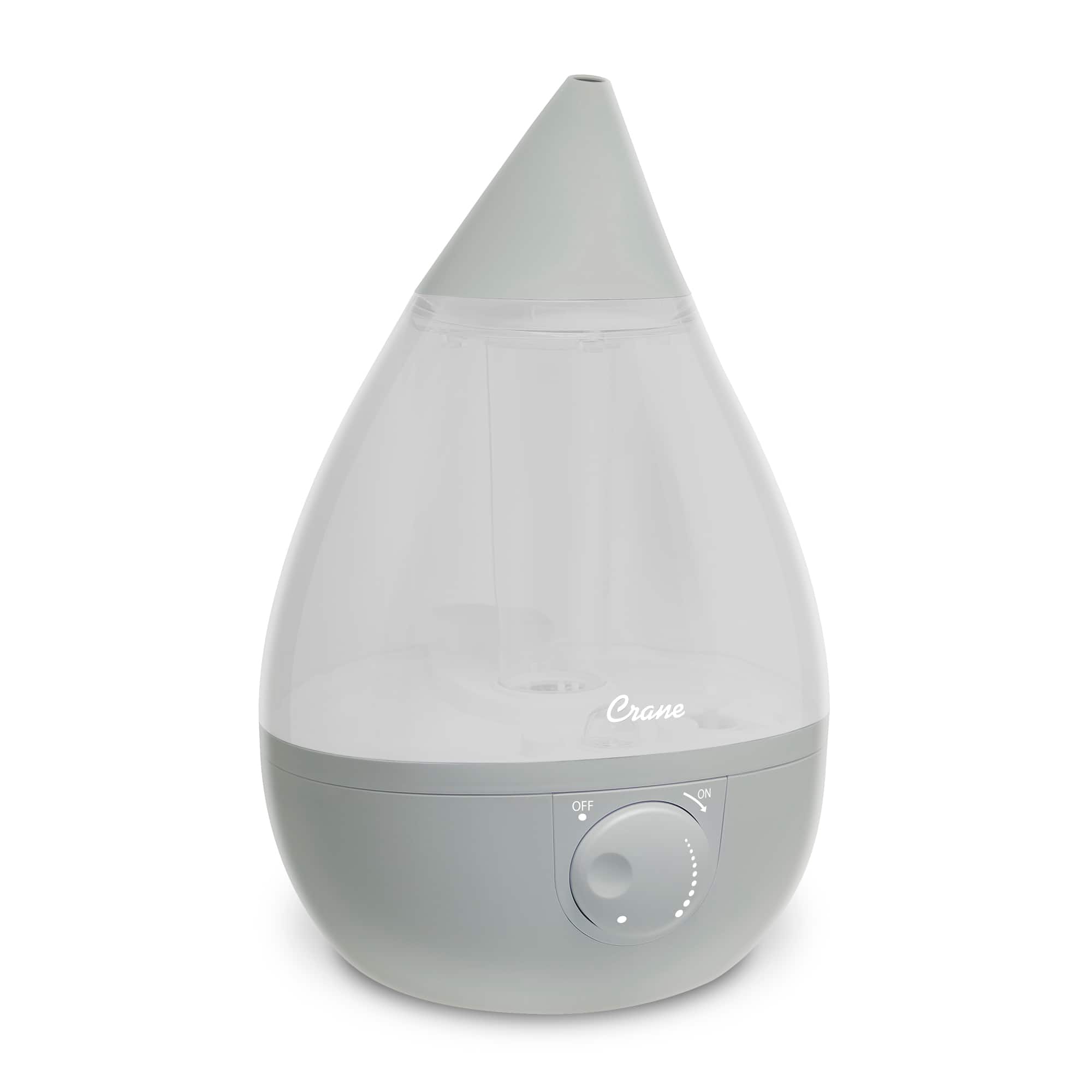 CRANE - 1 Gal. Drop Ultrasonic Cool Mist Humidifier - Grey - Front_Zoom