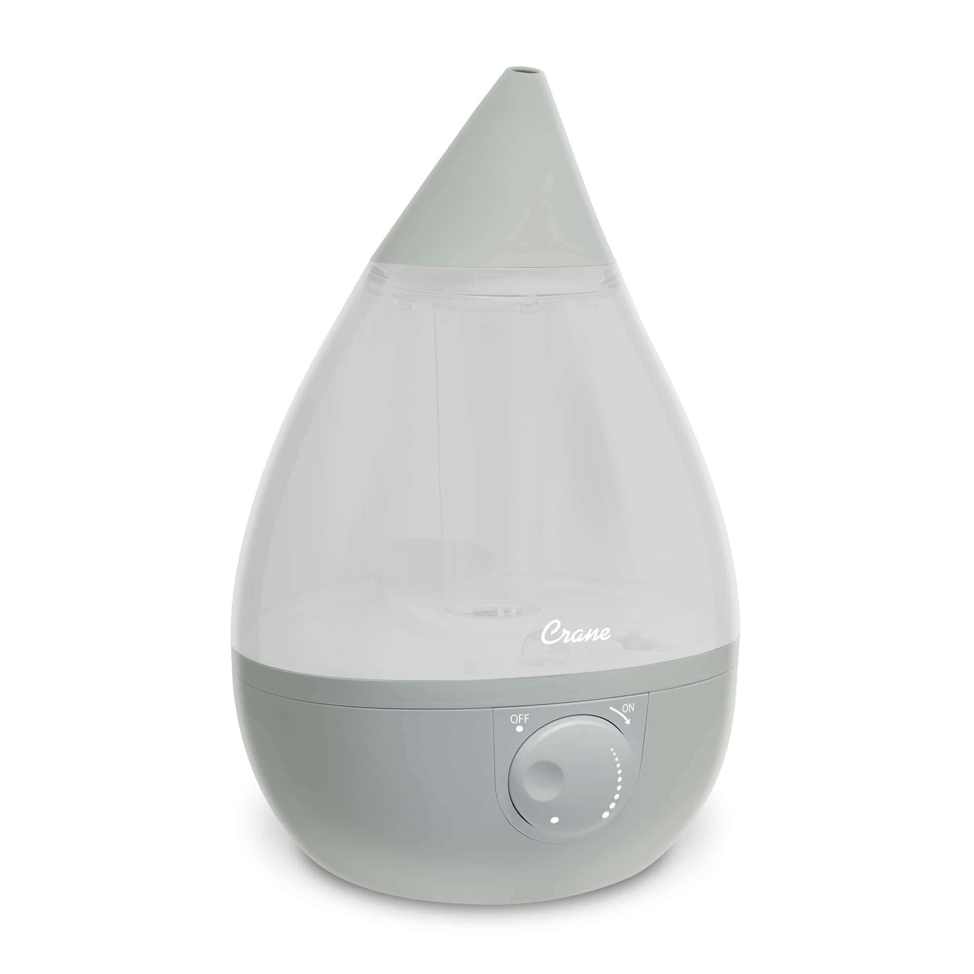 CRANE 1 Gal. Drop Ultrasonic Cool Mist Humidifier Grey EE-5301GR 