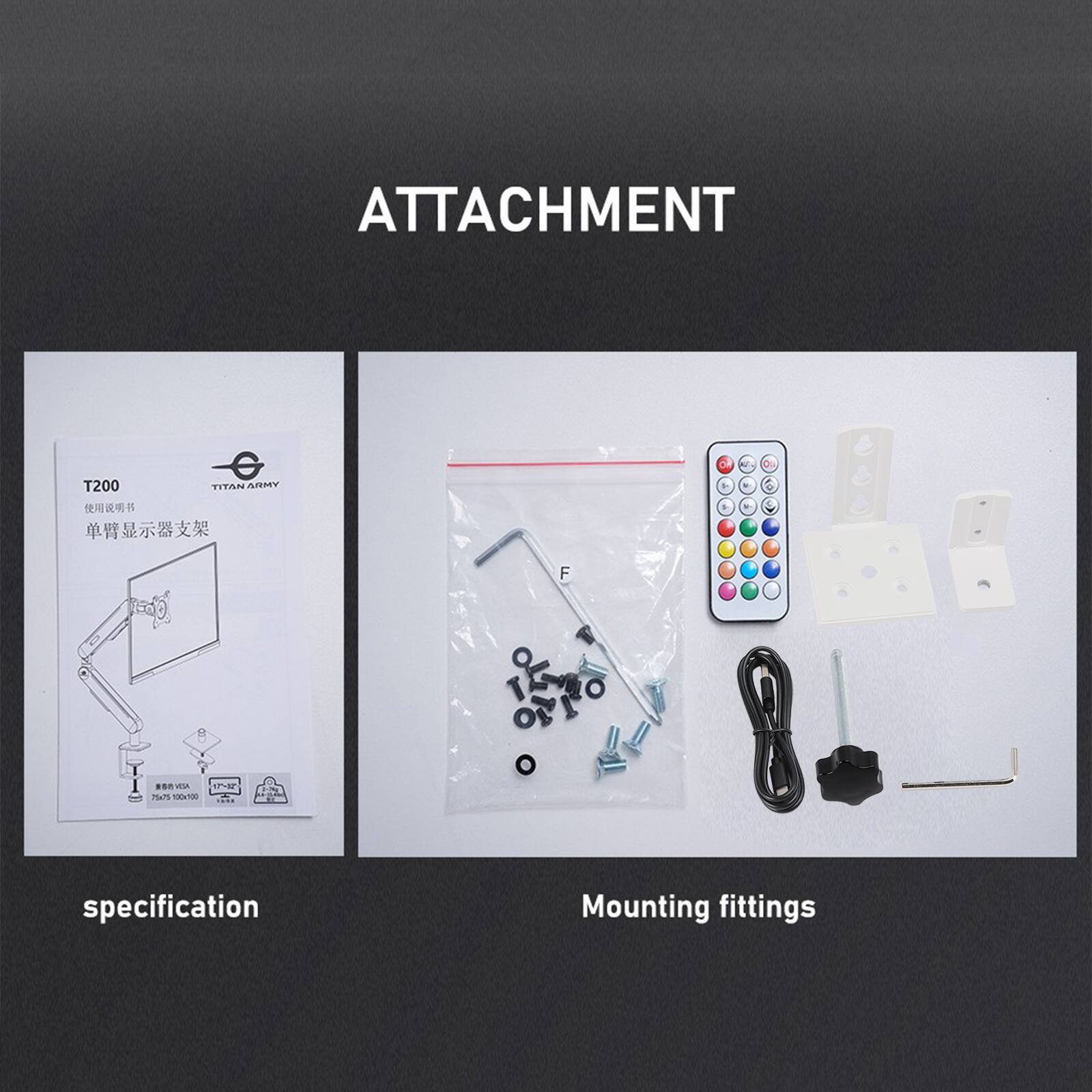 ATTACHMENT  
T200 TITAN ARMY  

specification  
Mounting fittings