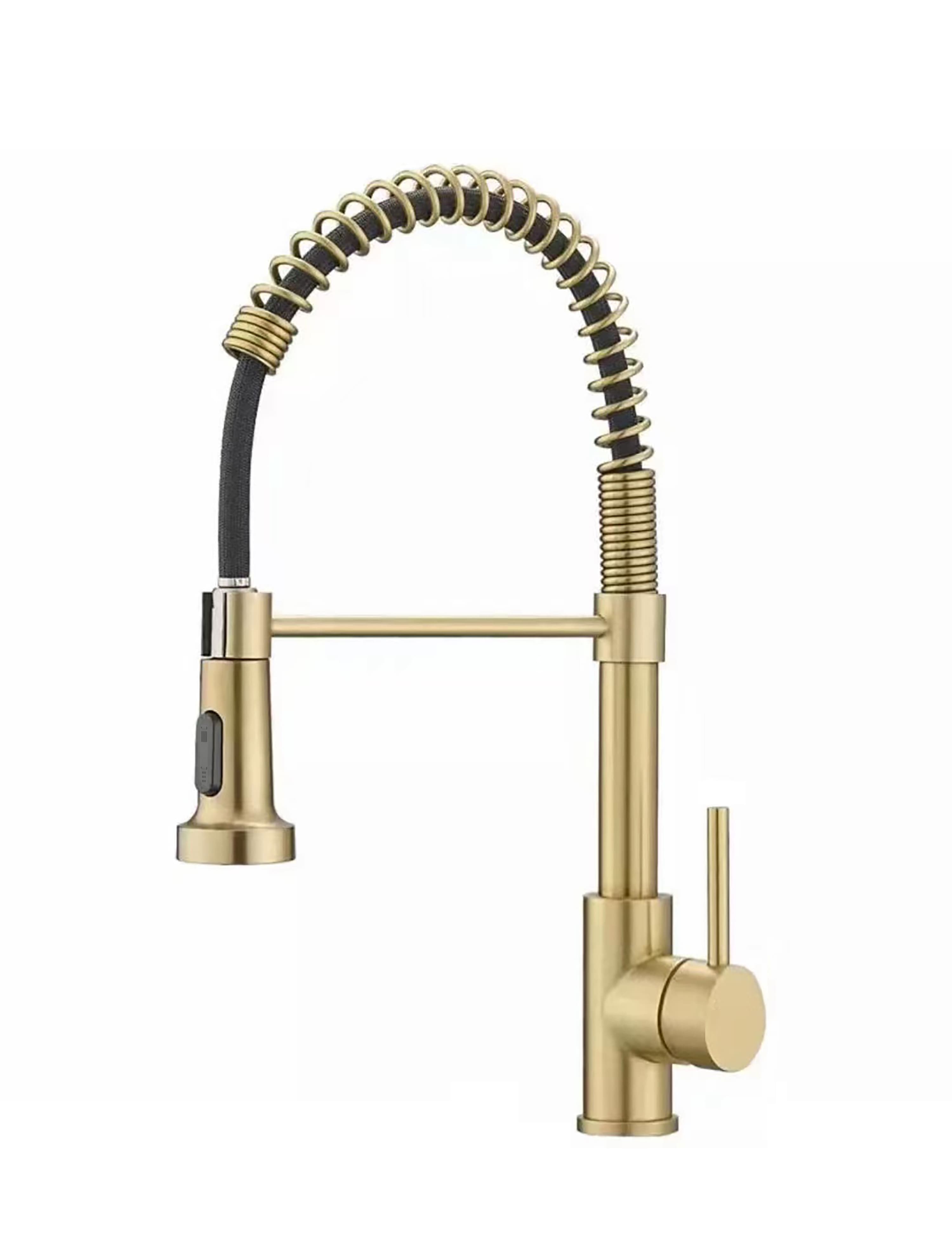 Kitchen Faucet with Pull Down Sprayer Industrial 1 Handle 1 Hole Or 3 Hole Faucet Bar Sinks Stainless Steel
