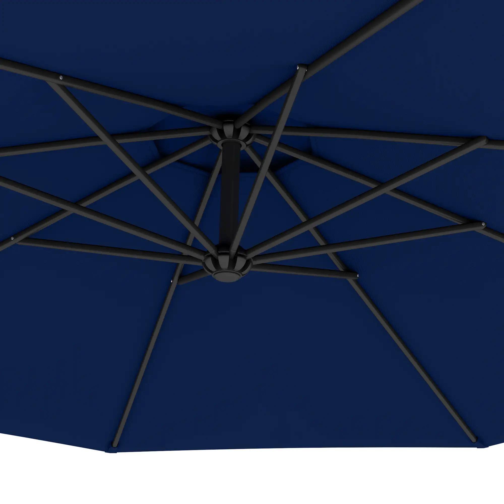Alt View 5. Spaco - Spaco 10 Ft Cantilever Patio Umbrella, Tilt Offset Shade with Cross Base - Navy Blue.