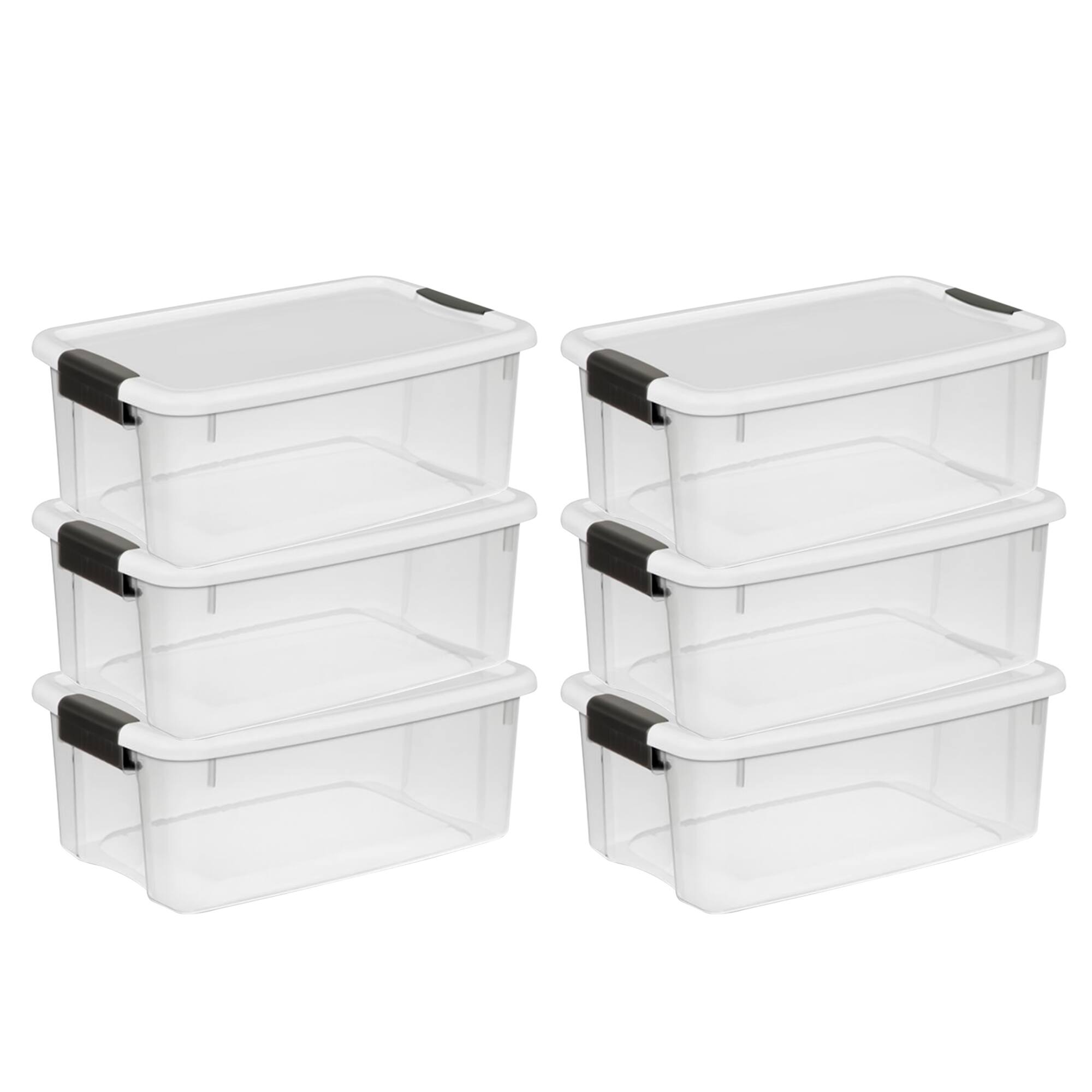 Alt View 8. Sterilite - Sterilite 30 Qt 6-Pack & 18 Qt 6-Pack Clear Plastic Stackable Storage Bin w/ Lid.
