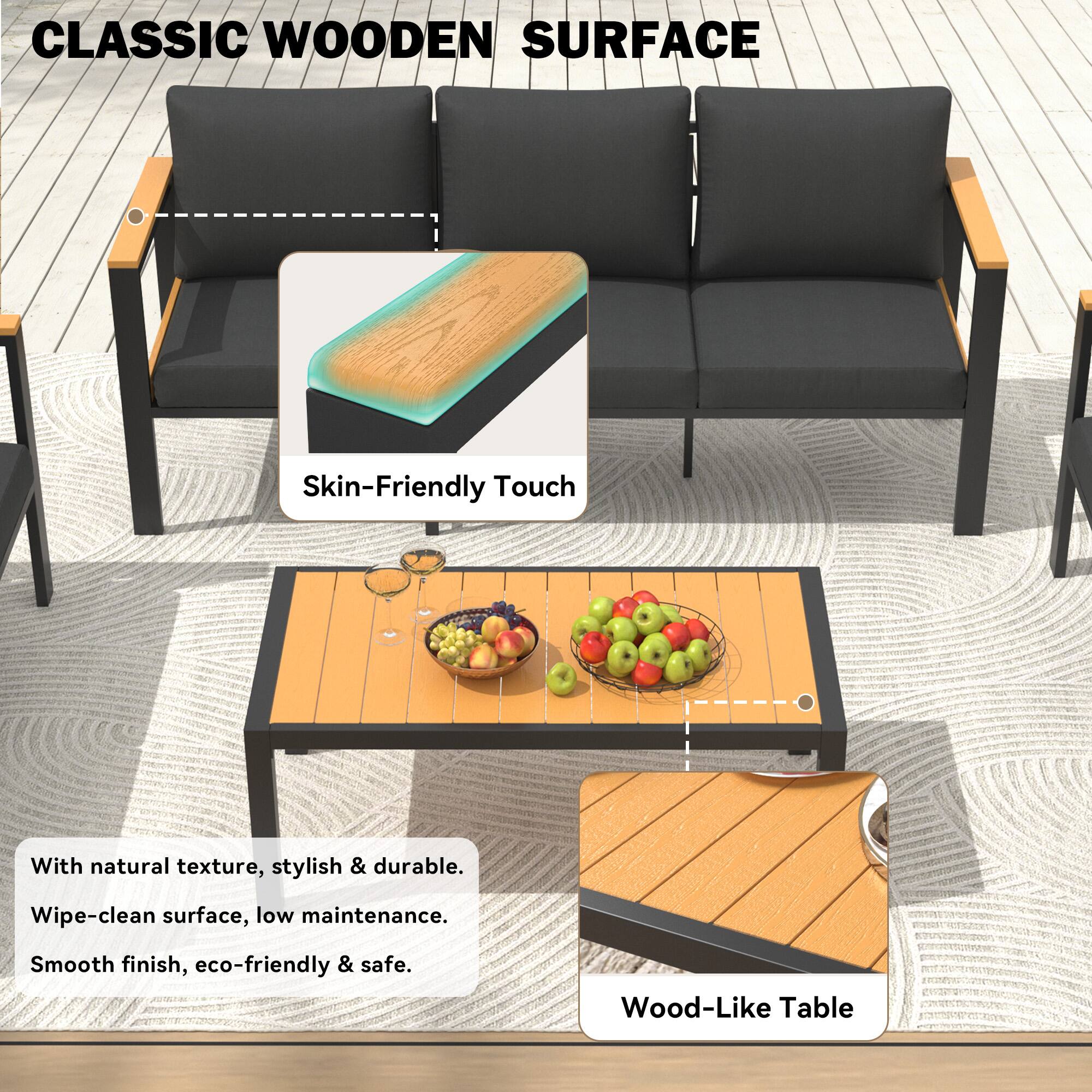 CLASSIC WOODEN SURFACE

Skin-Friendly Touch

With natural texture, stylish & durable.  
Wipe-clean surface, low maintenance.  
Smooth finish, eco-friendly & safe.

Wood-Like Table