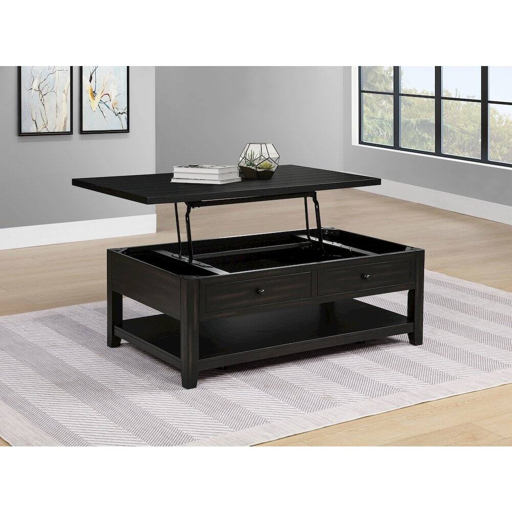 Left. Coaster Co. of America - Payne 48-inch Mobile Lift Top Coffee Table Distressed Java - Distressed Java.