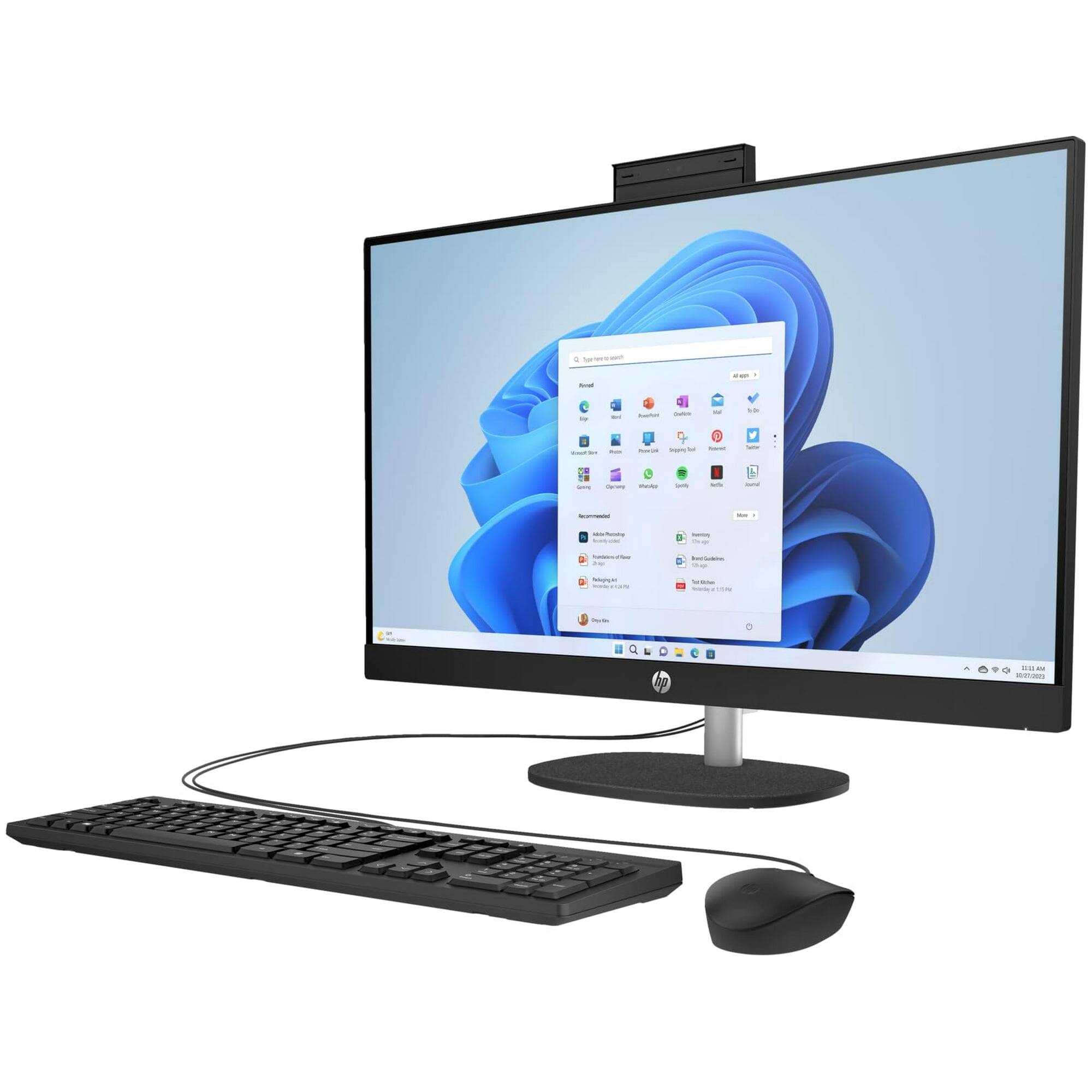 Back. HP - HP 27-cr 27" FHD All-In-One Desktop PC AMD Ryzen 3 7320U 8GB 256GB Win11H - Black.