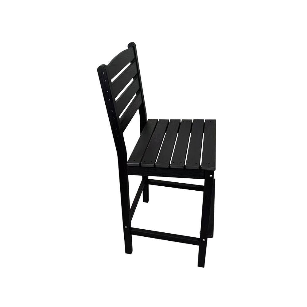 Alt View 7. Fortune Candy - HDPE Patio Bar Set, Outdoor Bar Stools with Table, Weather Resistant, for Poolside, Garden, Yard, Balcony (3 Piece) - Black.