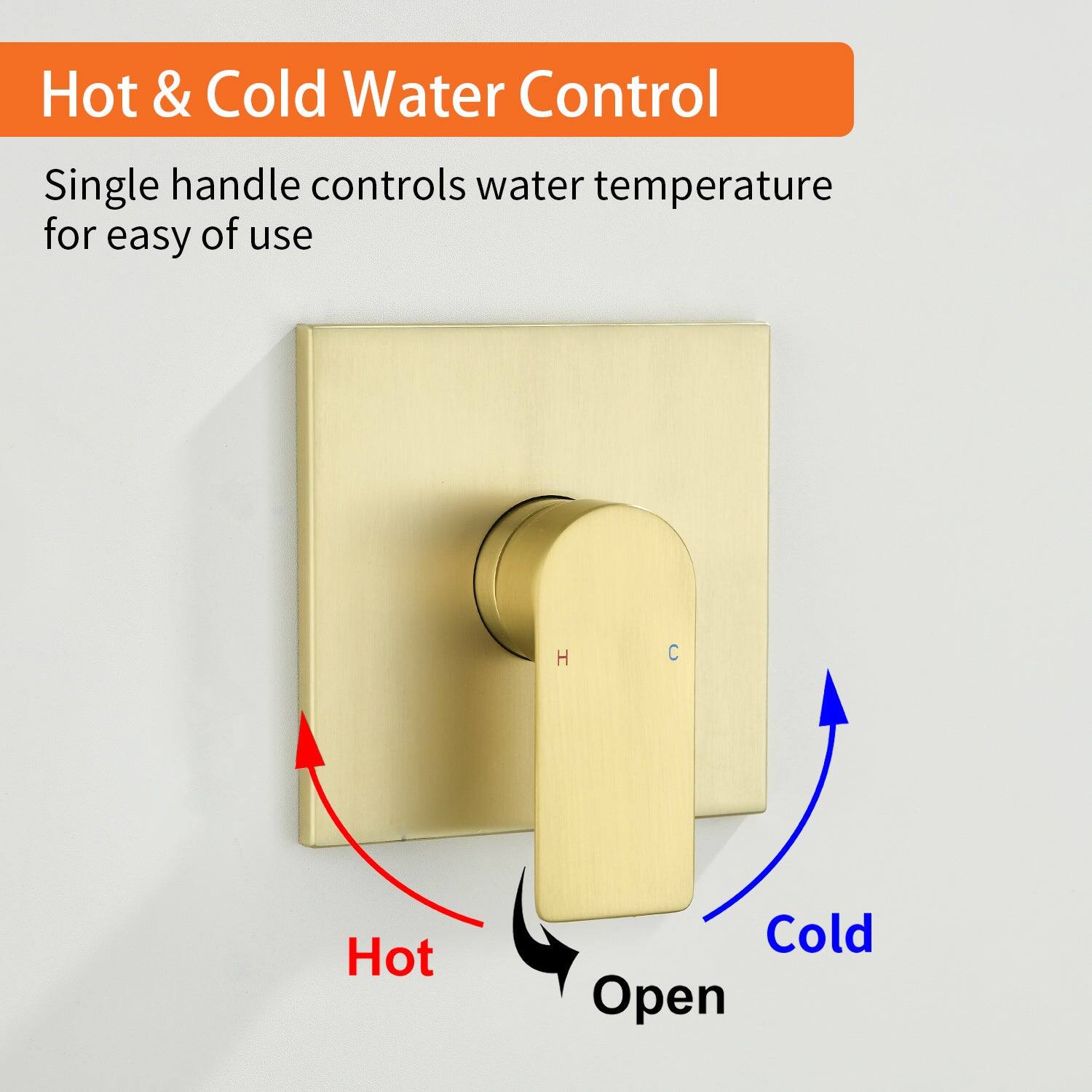 Hot & Cold Water Control

Single handle controls water temperature for easy of use

- Hot
- Cold
- Open