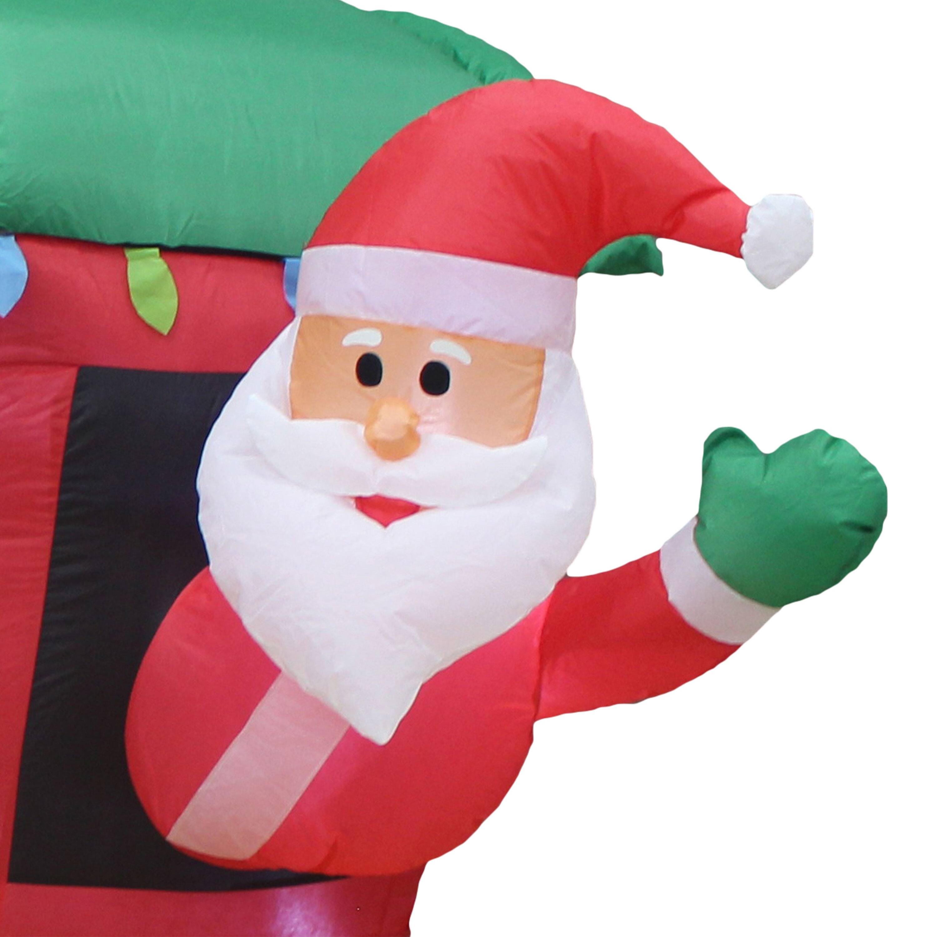 Alt View 2. A Holiday Company - A Holiday Company 6.5 Ft Tall Inflatable Santa Holiday Train Lawn Decoration - Multicolor.