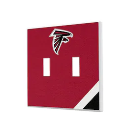 Keyscaper - Atlanta Falcons Diagonal Stripe Double Toggle Light Switch Plate - Multicolor