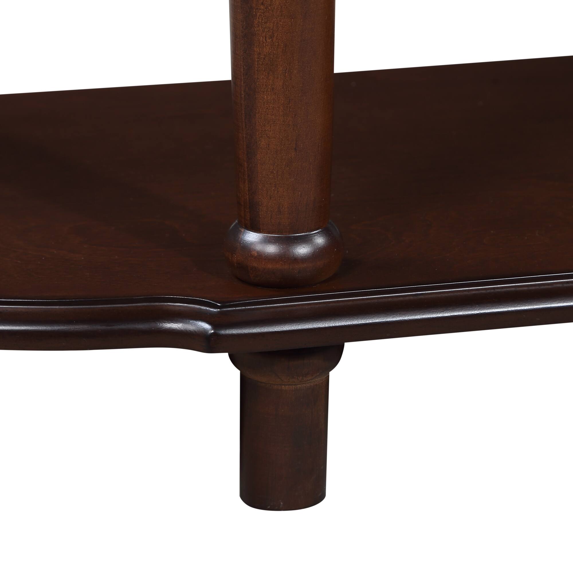 Alt View 8. GOODSILO - Retro Curved Wood Console Table with Open Shelf and Drawers Half Moon Sofa Table Solid Wood Entry Table - Espresso.