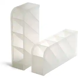 Officemate - Pen Holder Desk Organizer 8 Compartment(s) Horizontal/Vertical 8" Height x 4" Width x 3.70" Depth 2 / Pack - Translucent White
