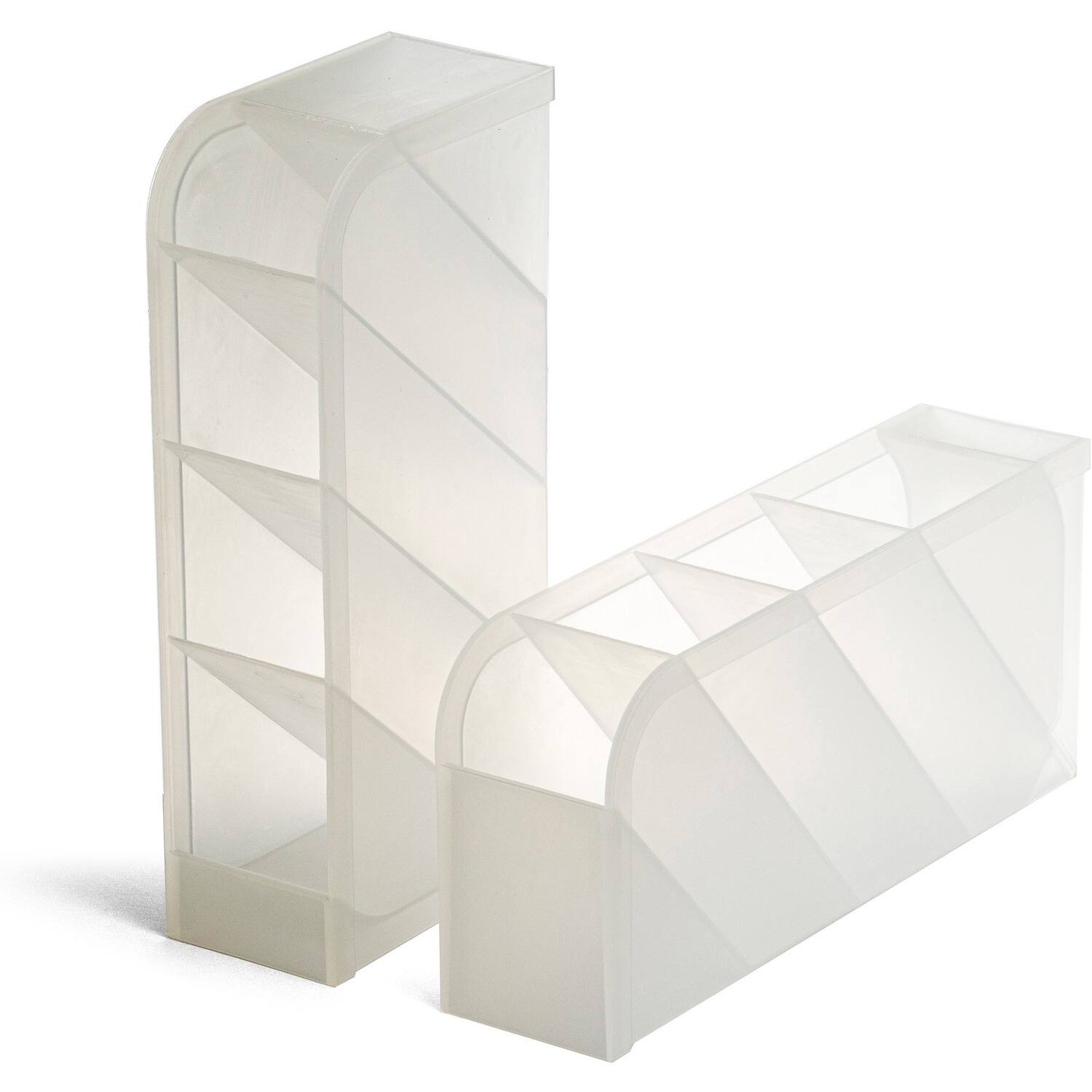 Front. Officemate - Officemate Pen Holder Desk Organizer 8 Compartment(s) Horizontal/Vertical 8" Height x 4" Width x 3.70" Depth 2 / Pack - Translucent White.