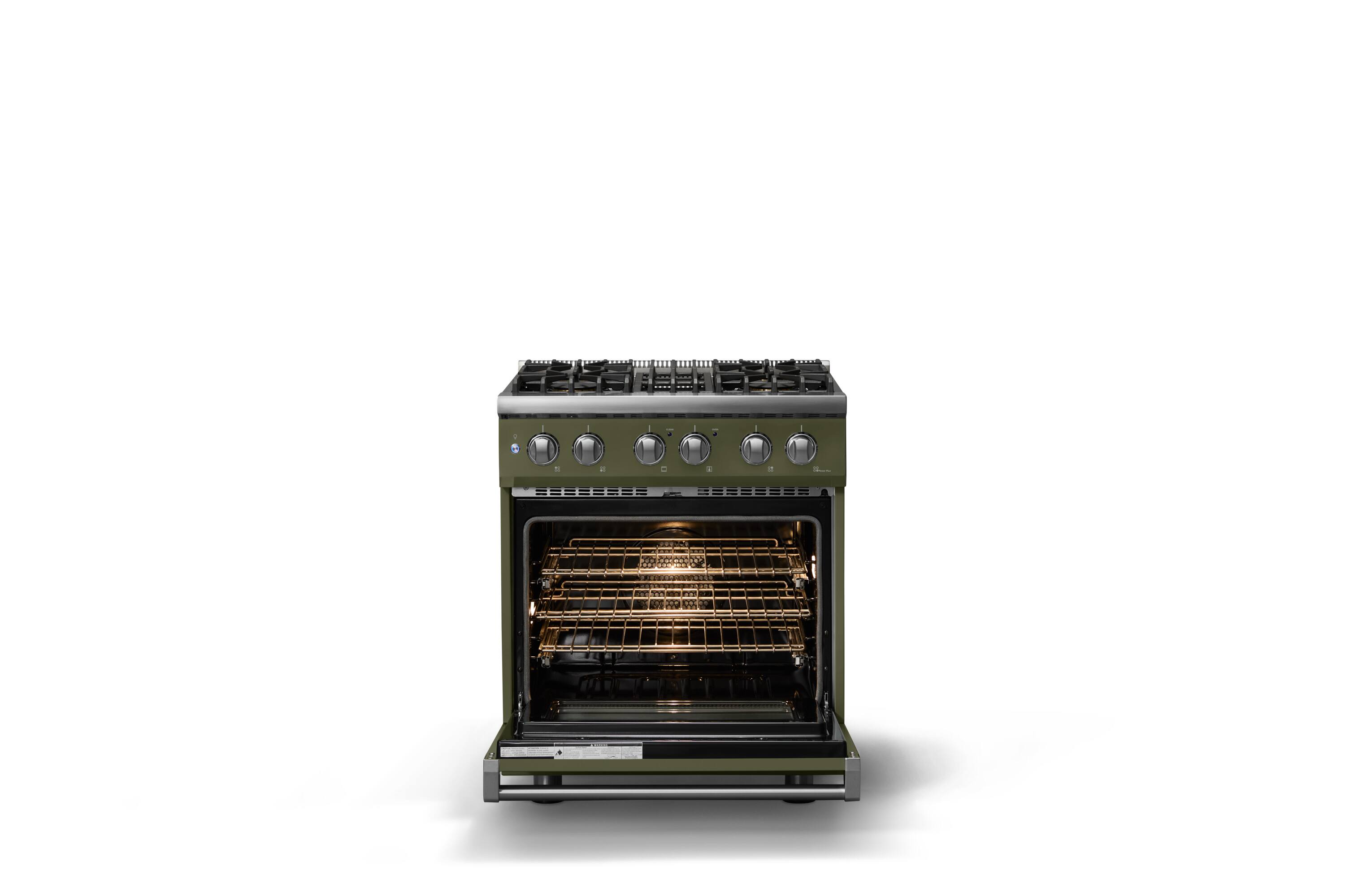 Alt View 2. Viking - 30 in. Wide 4 Burner Pro 5 Series 4.7 Cu. Ft. Freestanding Sealed Dual Fuel Convection Range - Martini - Martini.