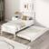 Angle. Costway - Twin Size Platform Bed with Trundle Pull-out Trundle Headboard & Footboard - White.