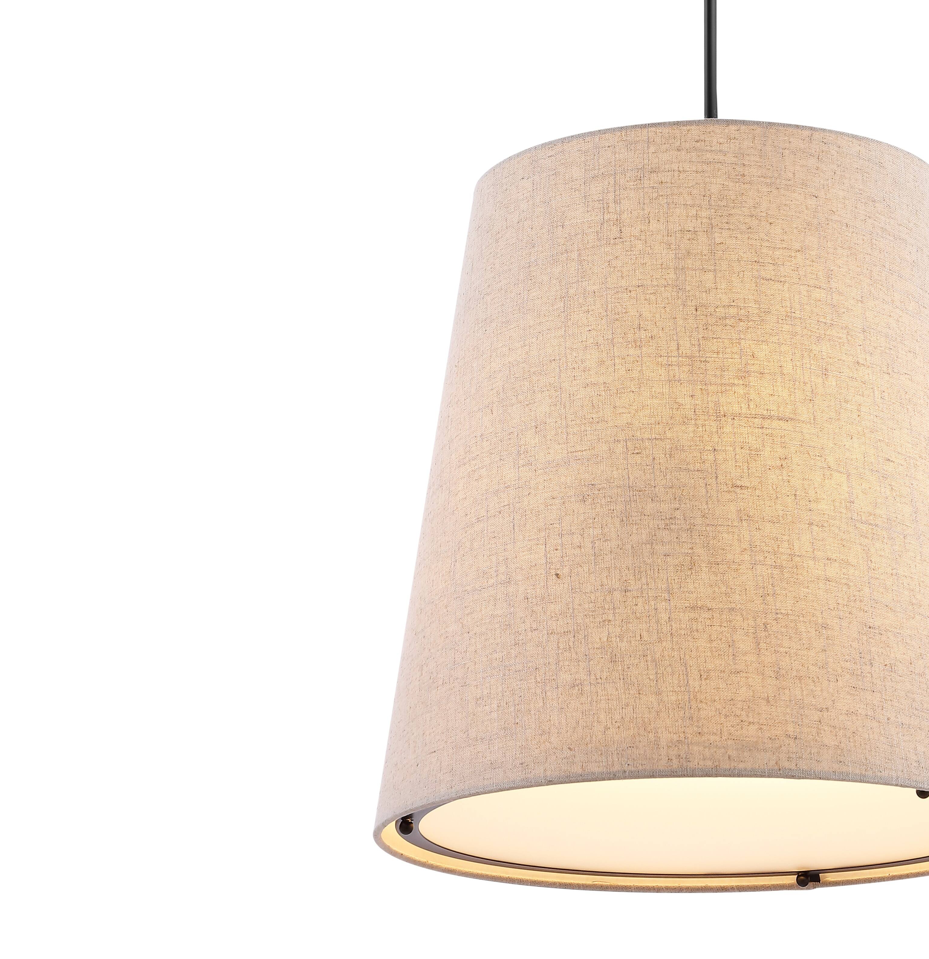 Alt View 4. Jonathan Y - Arden 18" 1-Light Farmhouse Bohemian Iron LED Pendant, Oil Rubbed Bronze/Beige - Oil Rubbed Bronze.