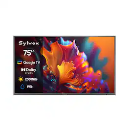 Sylvox - 75" Class Outdoor QLED TV, Pool Pro QLED 3.0, 4K, Full Sun, 2000 Nits, IP56 Waterproof, Google TV, Dolby Atmos