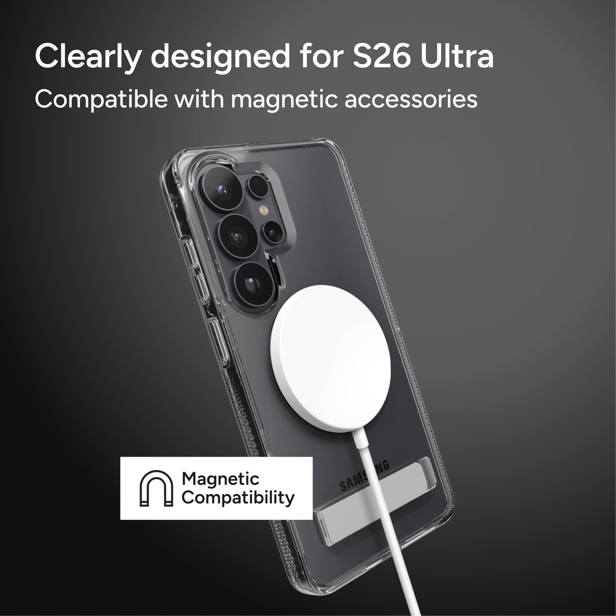 Clearly designed for S26 Ultra  
Compatible with magnetic accessories  

Magnetic Compatibility