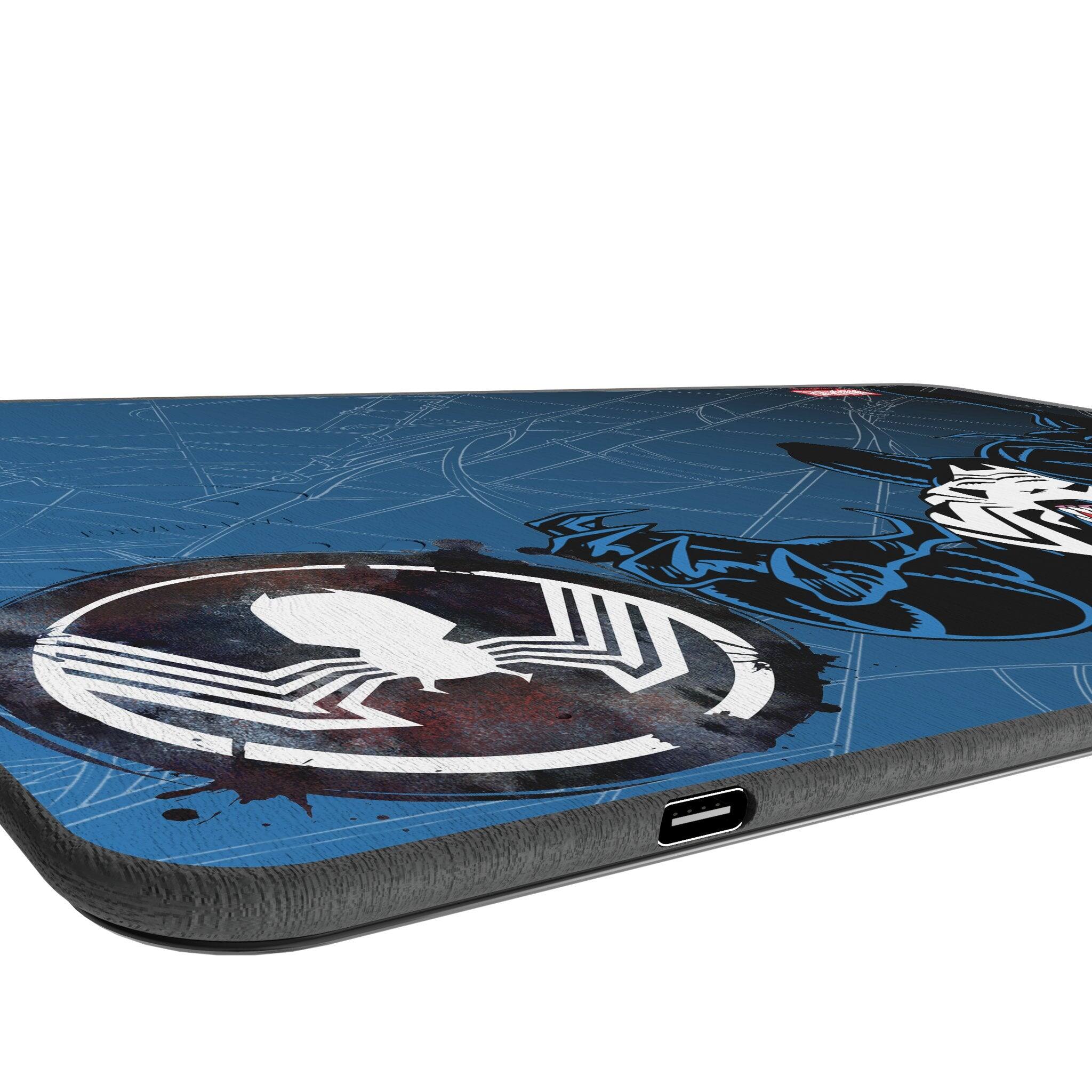 Left. Keyscaper - Marvel MechLine 15-Watt Wireless Charger and Mouse Pad - Venom.