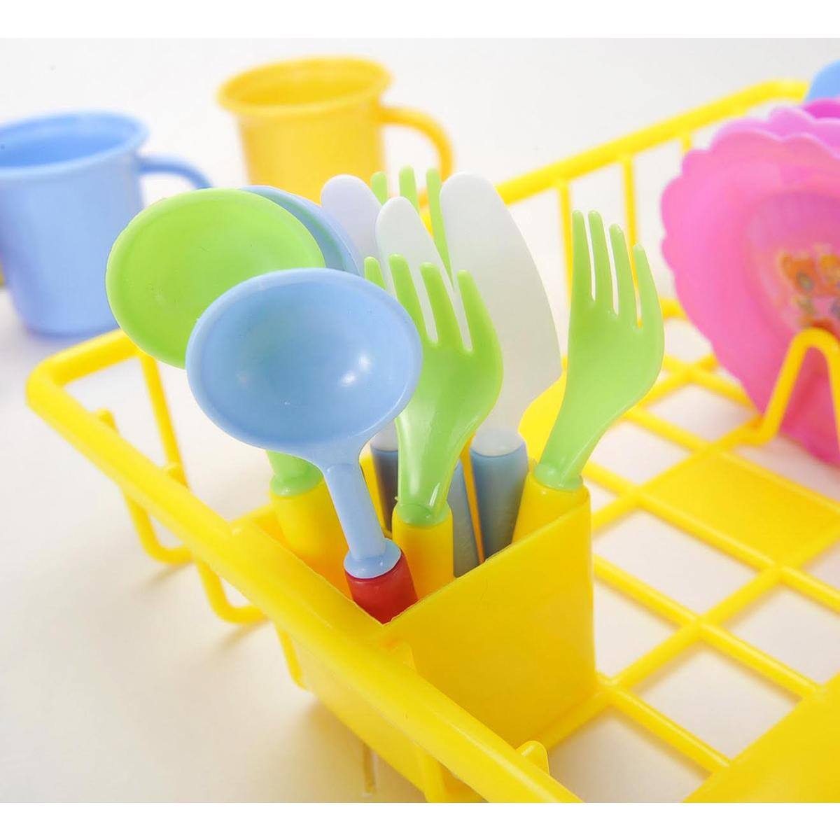 Back. JuzToys - Play Food Sets for Kids Kitchen, 27pcs Kitchen Toys Play Dishes Set with Dish Rack, Pretend Play for Toddlers 3-5 - Multi.