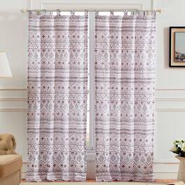 Greenland Home Fashions Barefoot Bungalow Denmark Simple Geometric Motifs Window Panel - Ivory