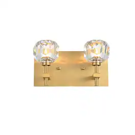 Elegant Lighting - Graham 2-Light Modern Crystal Wall Sconce - Gold