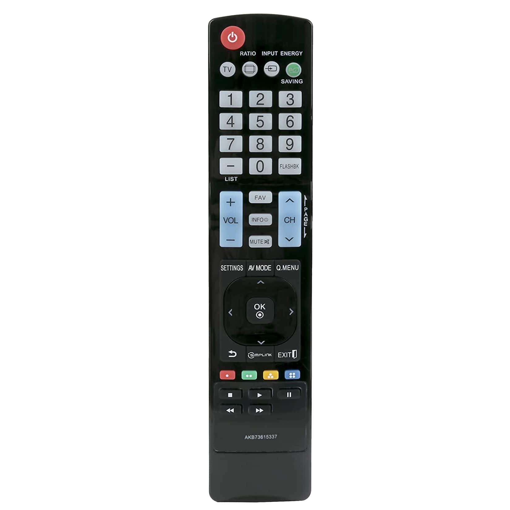 WINFLIKE - New AKB73615337 Remote Control fit for LG Plasma TV sub AKB74115501 AKB73756506 AKB76631001 - Black
