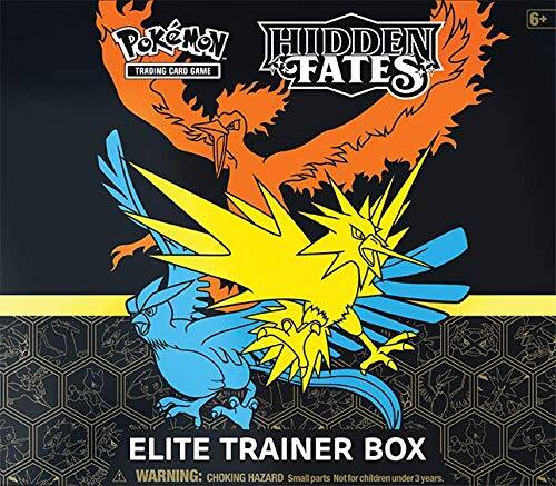 Pokémon Hidden Fates  
Trading Card Game  
Elite Trainer Box  
Warning: Choking Hazard - Small parts. Not for children under 3 years.