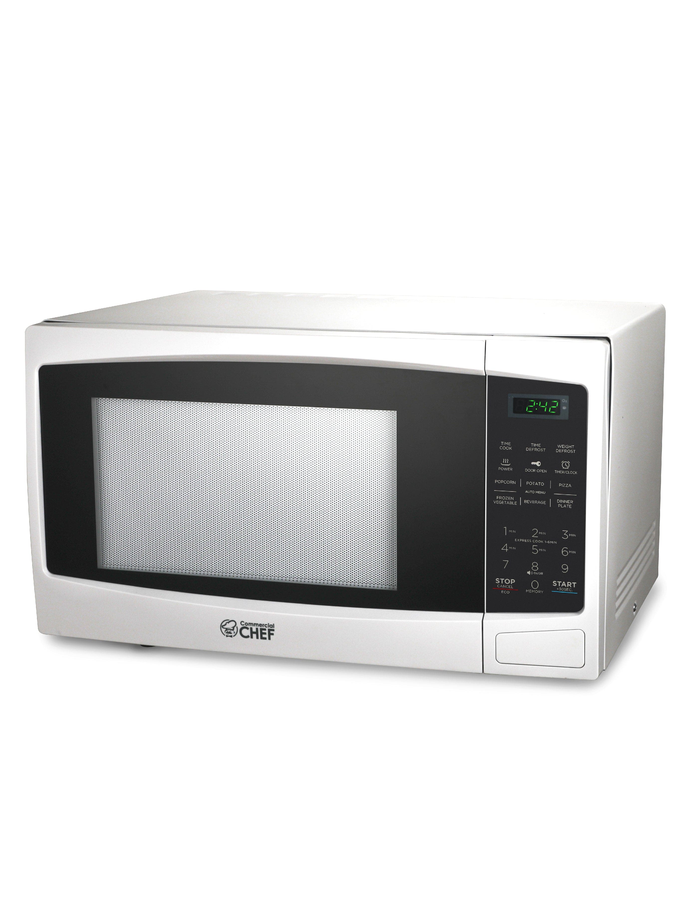 Commercial Chef - Countertop Microwave Oven 1.1 Cu. Ft. 1000W - White