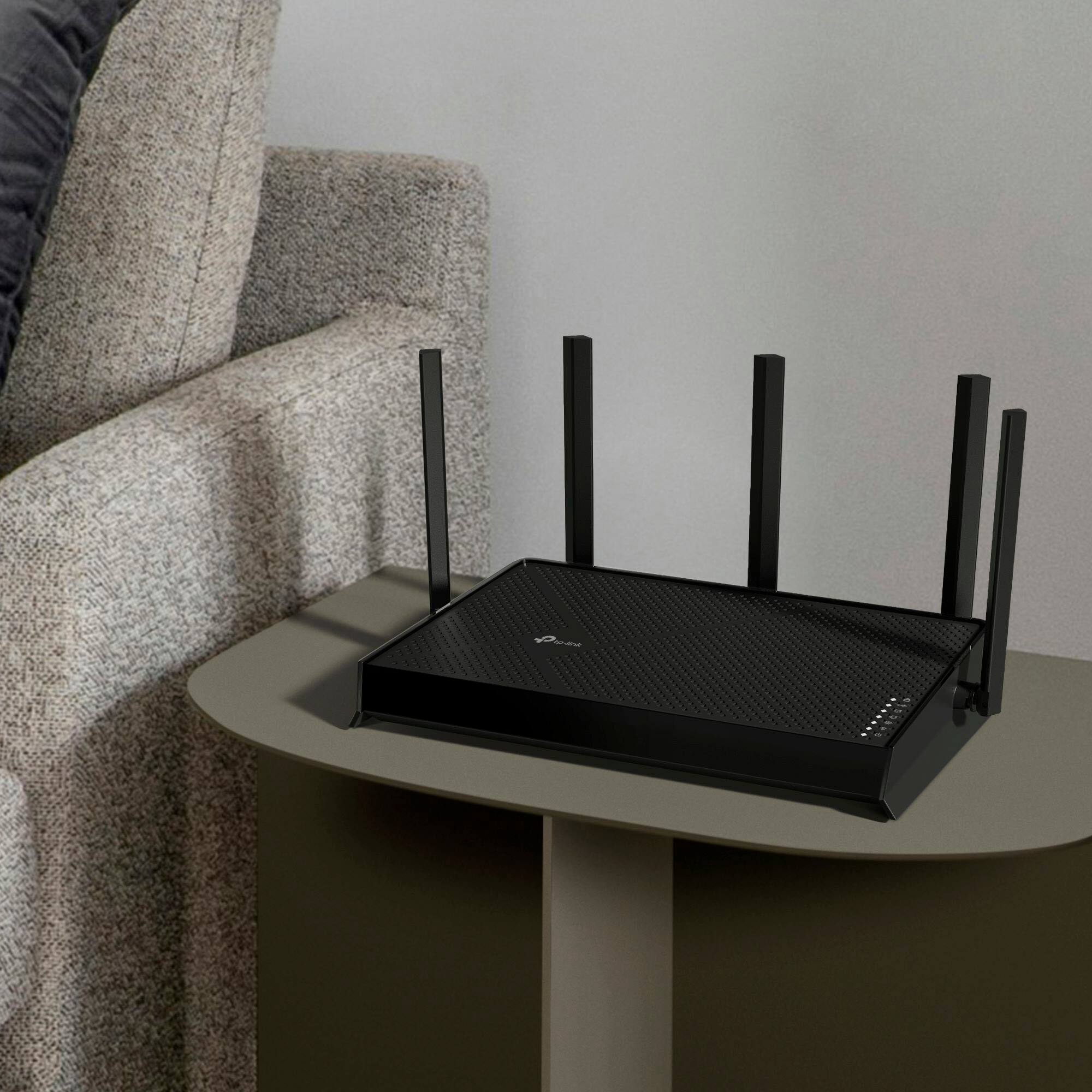 Alt View 9. TP-Link - Archer BE5000 Dual-Band Wi-Fi 7 Router - Black.
