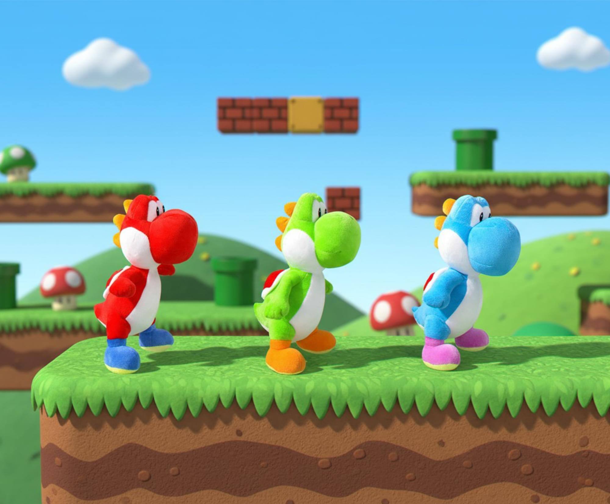 Alt View 5. Johnny's Toys - Nintendo Super Mario Bros. 16-Inch Yoshi Plush | Blue - Blue.