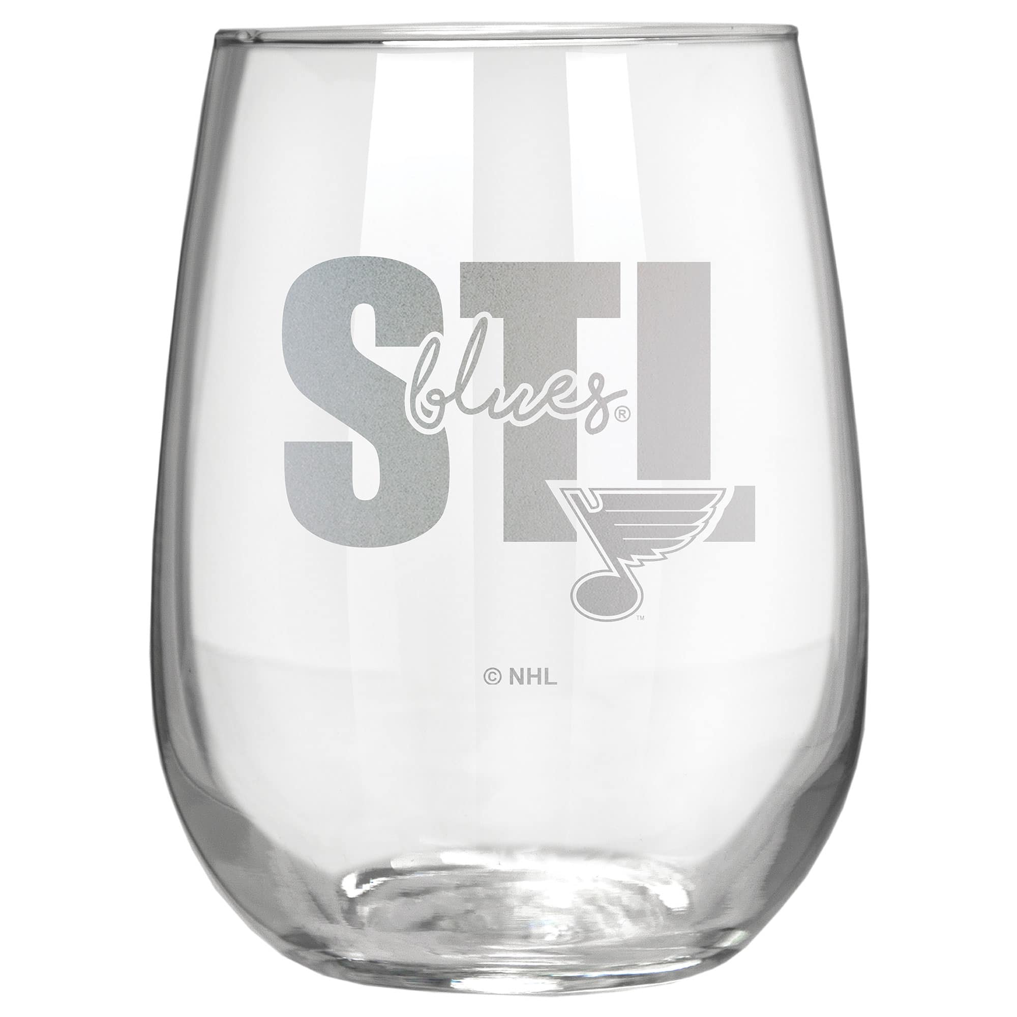 Great American Products - St. Louis Blues Etched 17oz. City Stemless Wine Glass - Multicolor