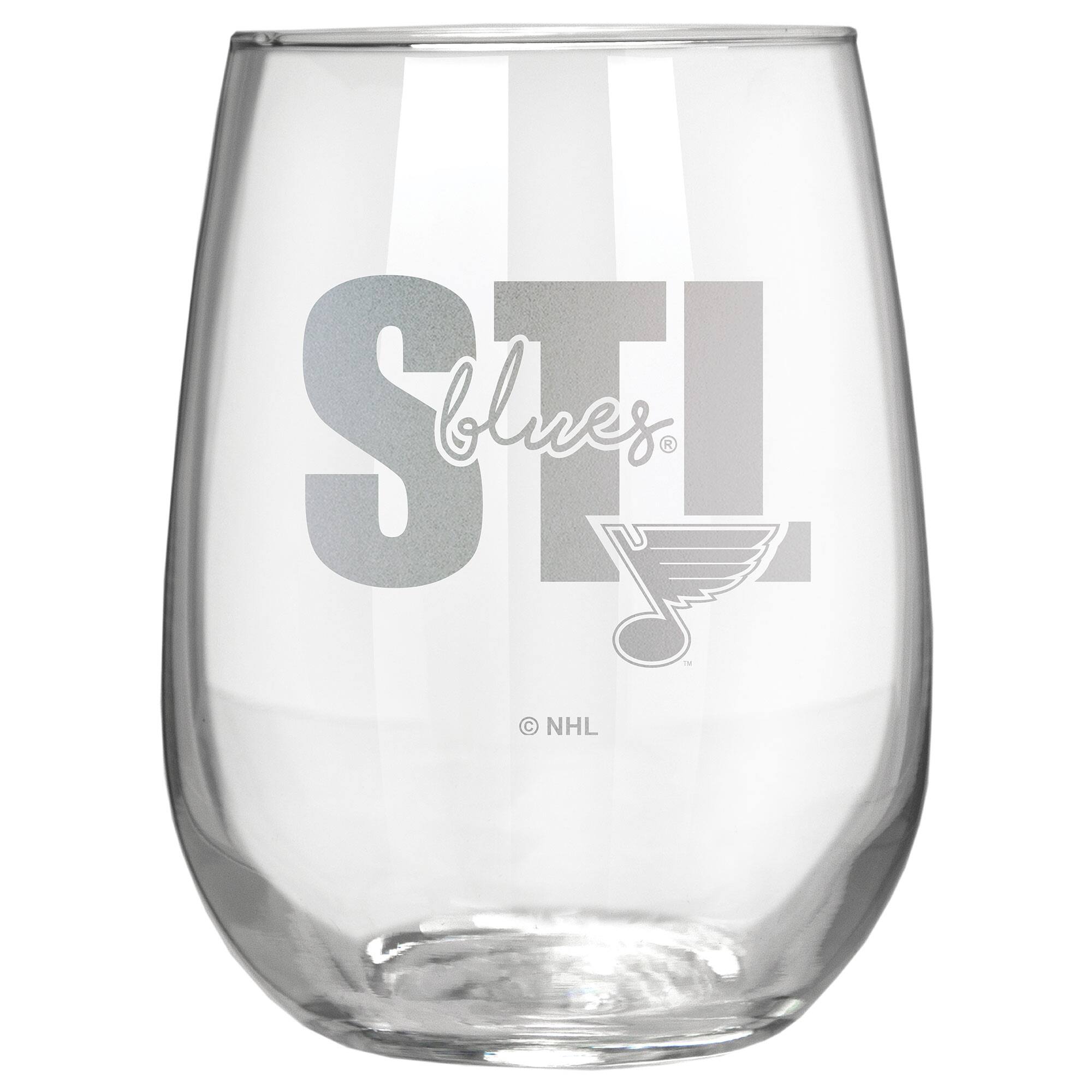 Great American Products - St. Louis Blues Etched 17oz. City Stemless Wine Glass - Multicolor