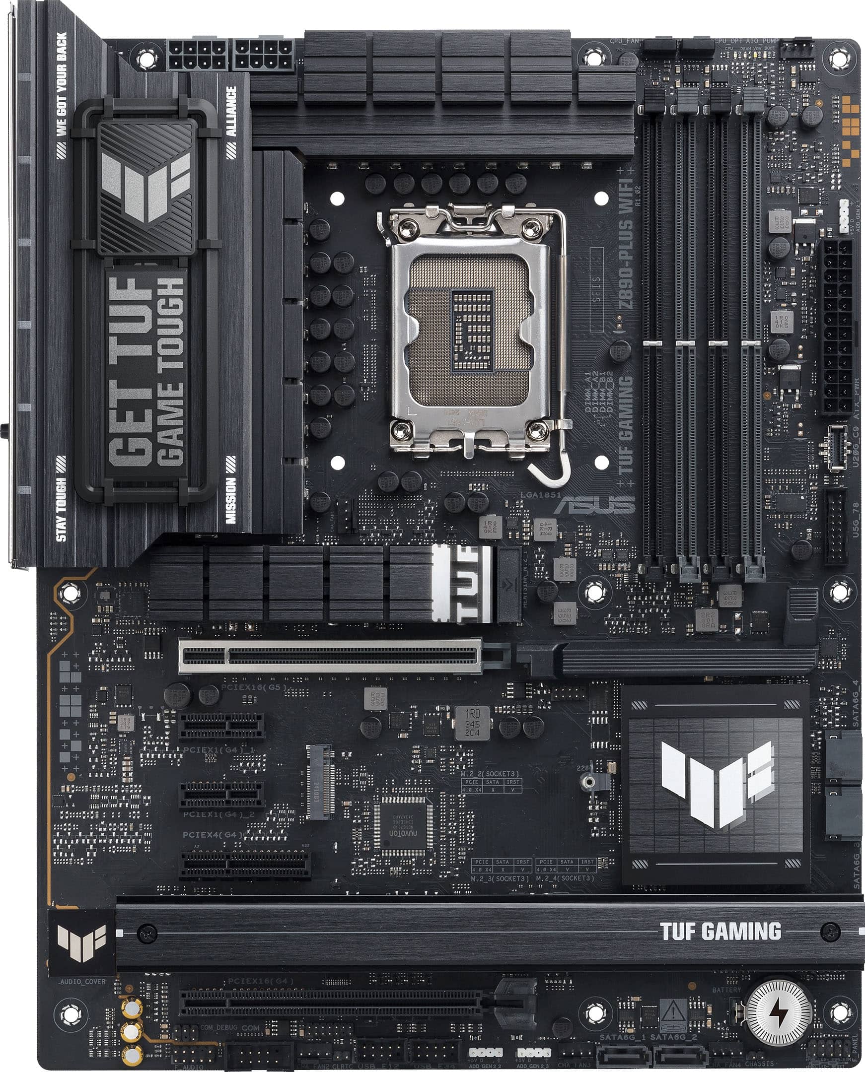 ASUS - TUF GAMING Z890-PLUS WIFI (Socket LGA 1851) Intel Z890 ATX DDR5 Wi-Fi 7 Motherboard - Black - Front_Zoom