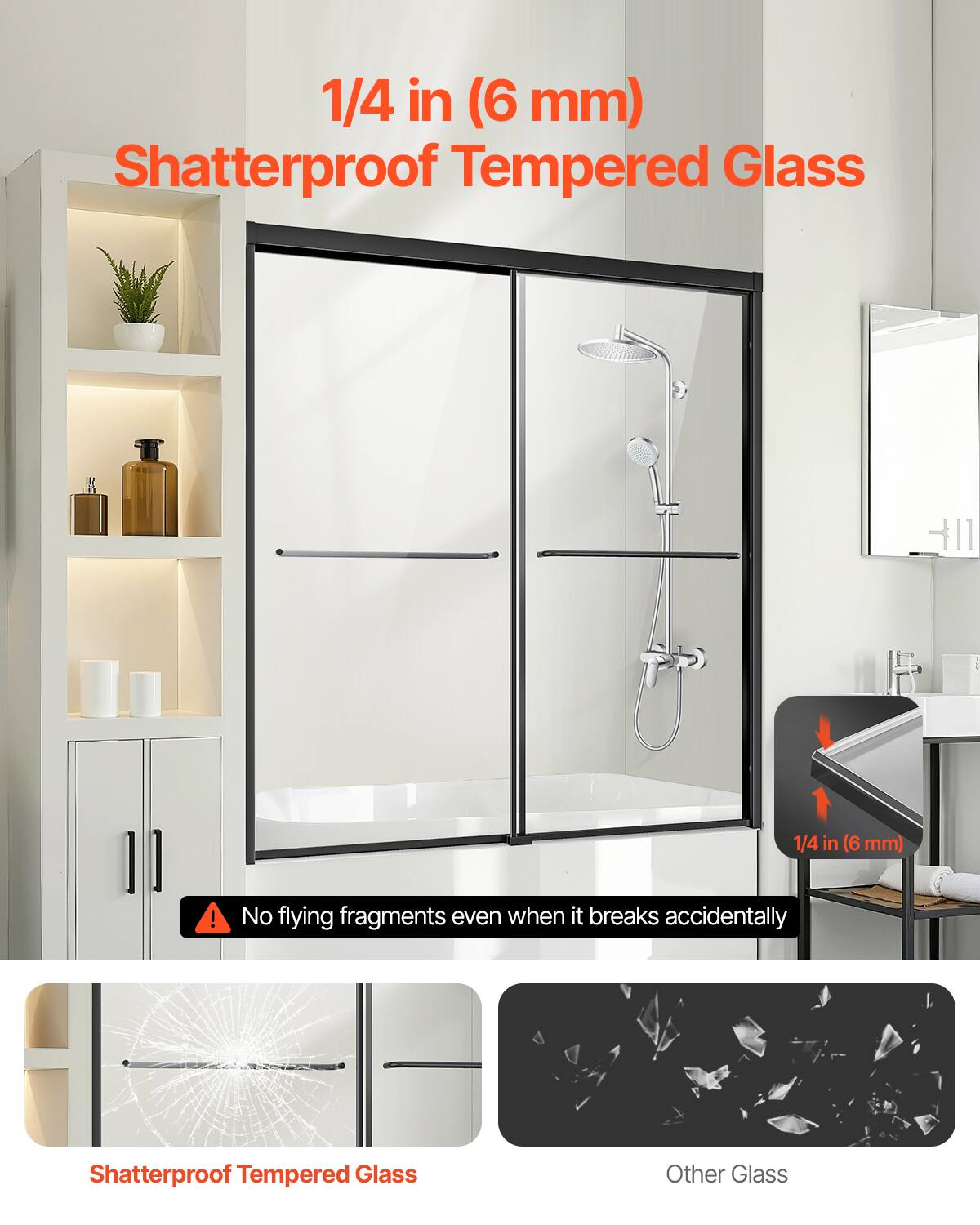 1/4 in (6 mm) Shatterproof Tempered Glass

No flying fragments even when it breaks accidentally

Shatterproof Tempered Glass

Other Glass