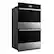 Angle. JennAir - NOIR 30" Built-In Double Electric Convection Wall Oven with with Smooth Glide Flat-Tine Racks - Stainless Steel.