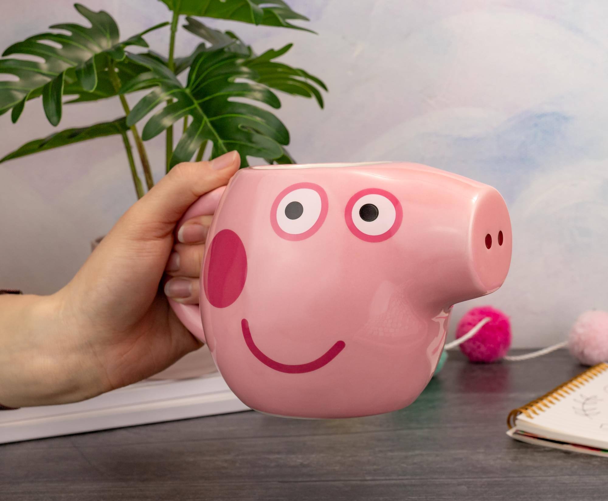 Alt View 5. Silver Buffalo - Peppa Pig Sculpted Ceramic Mug | Holds 20 Ounces - Pink.