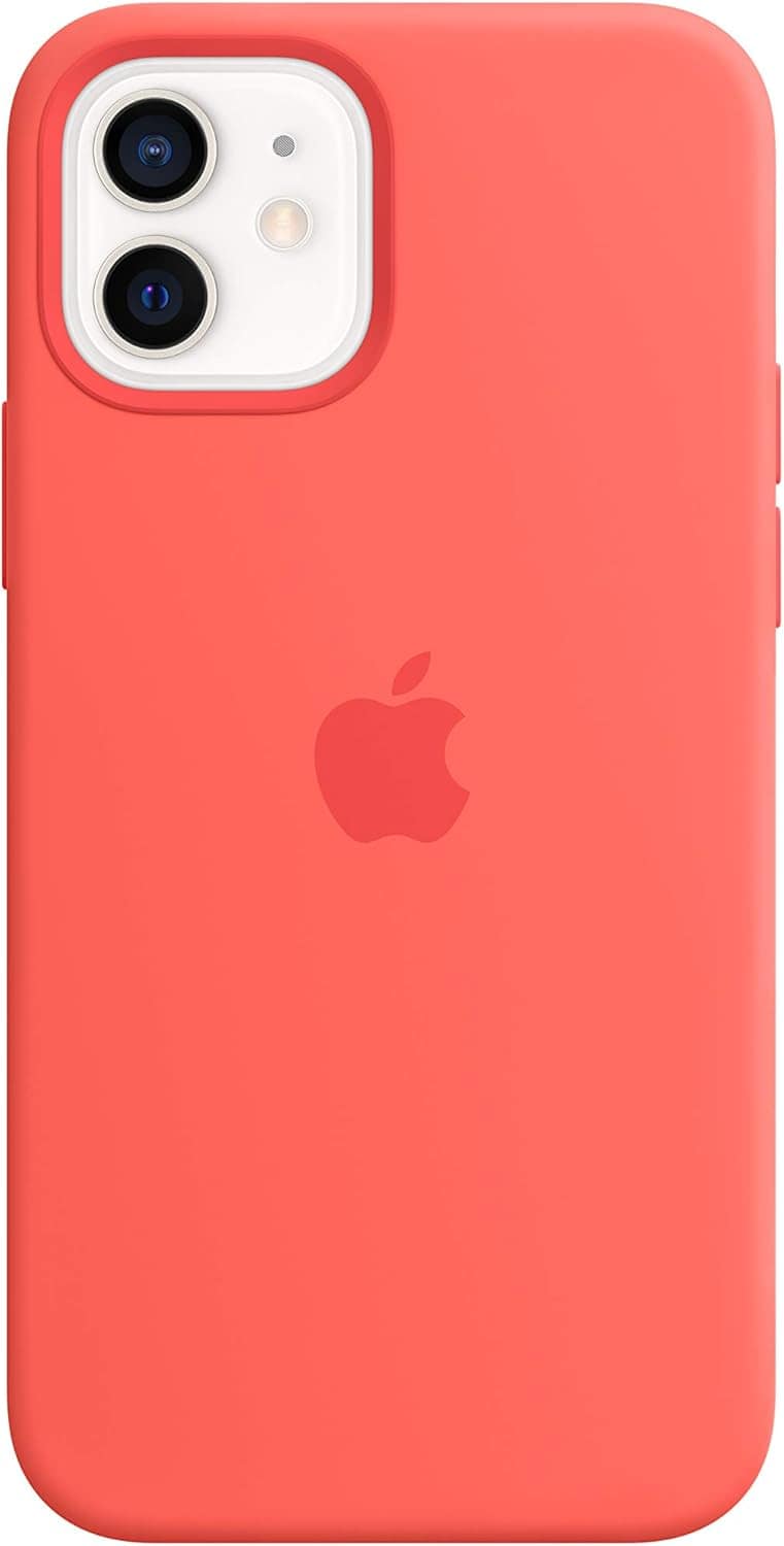 Apple - iPhone 12 and iPhone 12 Pro Silicone Case with Magsafe - Citrus - Pink