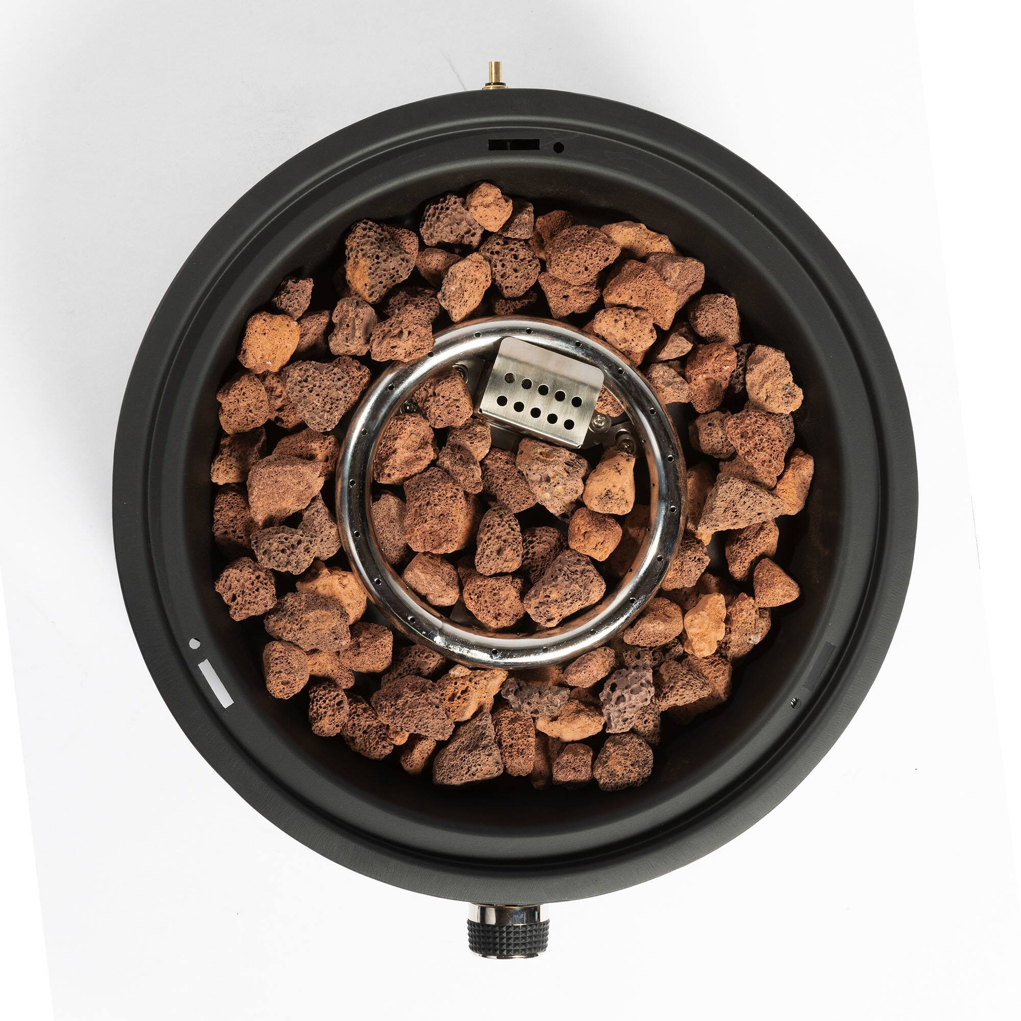 Alt View 7. Spaco - 15" Propane Tabletop Fire Pit, 40000 BTU Round Steel Gas Fire for Outdoor Garden Balcony - Black.