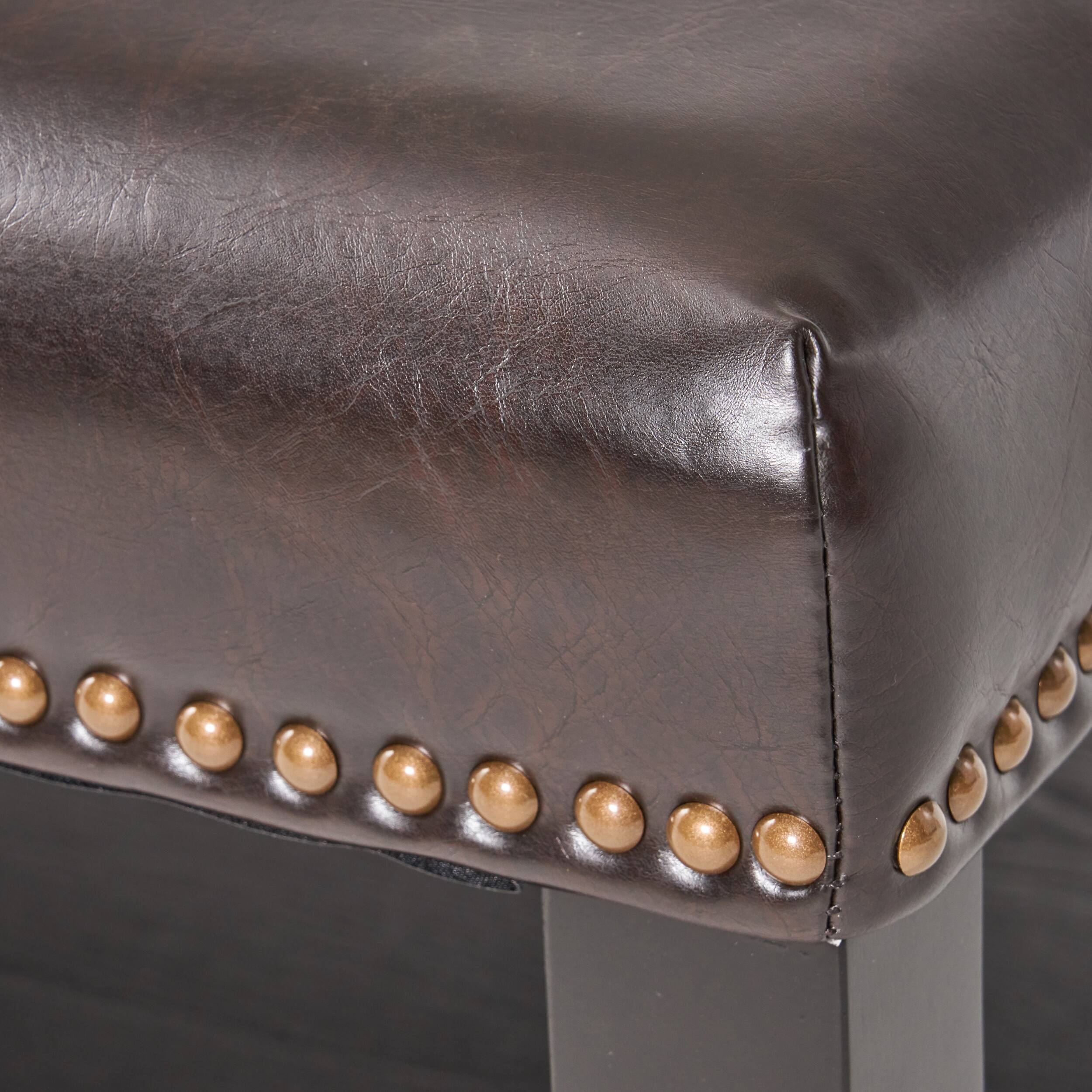 APRILSOUL Large Square Ottoman Bench Faux Leather Coffee Table Rack ...