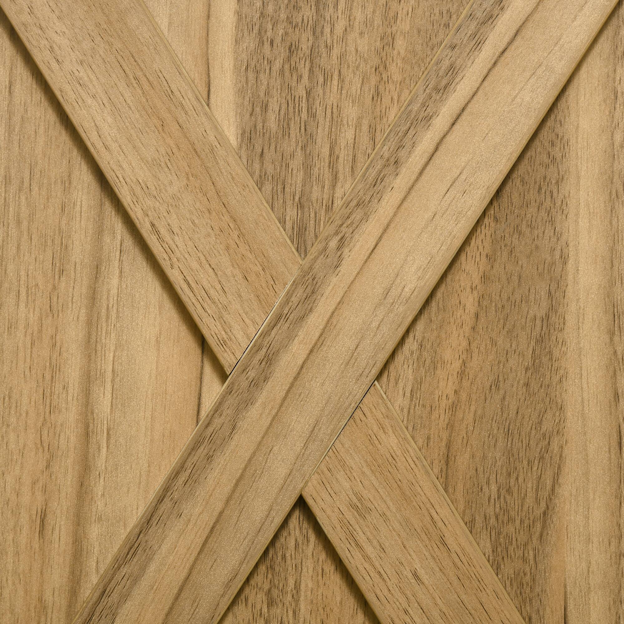 Alt View 8. Homcom - Farmhouse Sideboard Buffet Cabinet, Barn Door Coffee Bar Cabinet with Drawer and Adjustable Shelf for Living Room - Natural Wood.