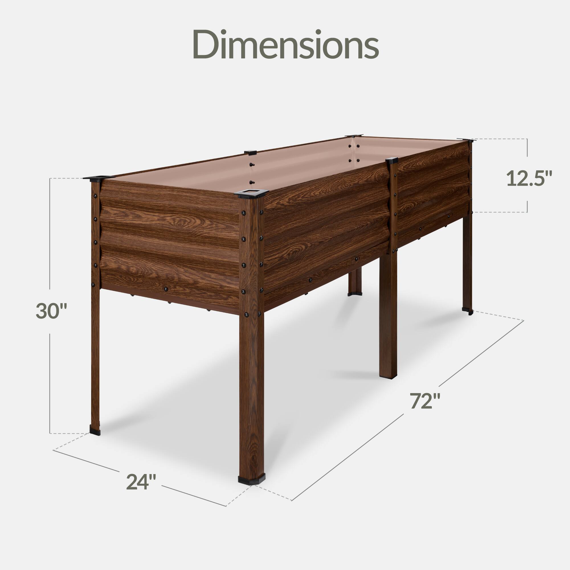 Dimensions: 72" x 30" x 24" x 12.5"
