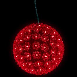 Northlight - LED Lighted Hanging Starlight Floral Sphere Outdoor Christmas Decoration- 7.5" - Red